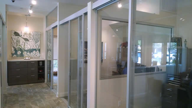Gendusa Glass Works Office Sliding Door System